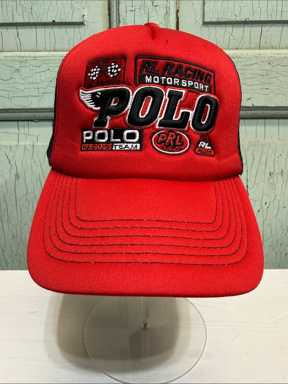Polo by Ralph Lauren Red Embroidered Motorsport Cap
